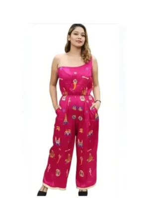 Pink Palazzo Jump Suit