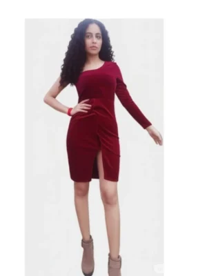 Shaneel slit cut short dress